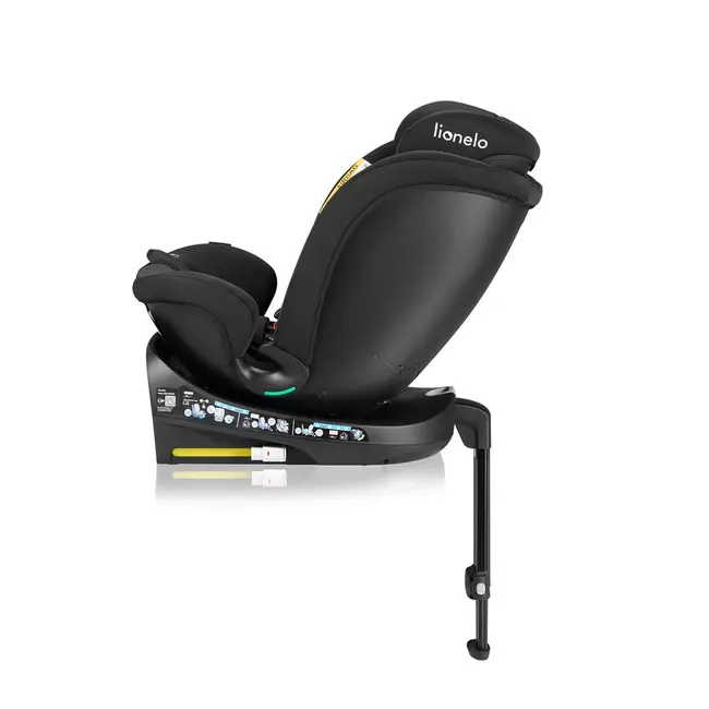 Scaun auto, Lionelo, i-Size Navy, 0-36 Kg, 40-150 cm, Cu isofix si picior de fixare, Protectie laterala, Rotire 360 grade, Ajustare spatar in 4 pozitii, Tetiera reglabila in 11 trepte, Conform cu R129, Negru BYNLO-NAVY_I-SIZE_BLACK_ONYX