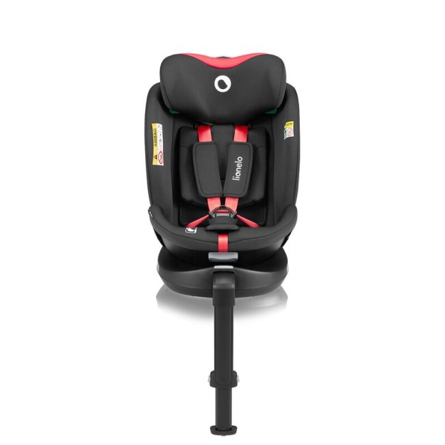 Scaun auto, Lionelo, i-Size Navy, 0-36 Kg, 40-150 cm, Cu isofix si picior de fixare, Protectie laterala, Rotire 360 grade, Ajustare spatar in 4 pozitii, Tetiera reglabila in 11 trepte, Conform cu R129, Negru/Rosu BYNLO-NAVY_I-SIZE_BLACK_RED