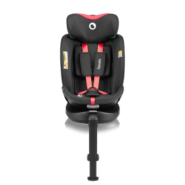 Scaun auto, Lionelo, i-Size Navy, 0-36 Kg, 40-150 cm, Cu isofix si picior de fixare, Protectie laterala, Rotire 360 grade, Ajustare spatar in 4 pozitii, Tetiera reglabila in 11 trepte, Conform cu R129, Negru/Rosu BYNLO-NAVY_I-SIZE_BLACK_RED