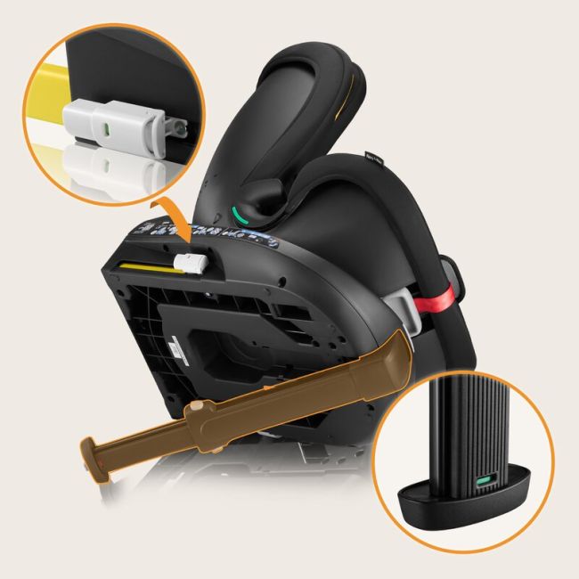 Scaun auto, Lionelo, i-Size Navy, 0-36 Kg, 40-150 cm, Cu isofix si picior de fixare, Protectie laterala, Rotire 360 grade, Ajustare spatar in 4 pozitii, Tetiera reglabila in 11 trepte, Conform cu R129, Negru/Rosu BYNLO-NAVY_I-SIZE_BLACK_RED