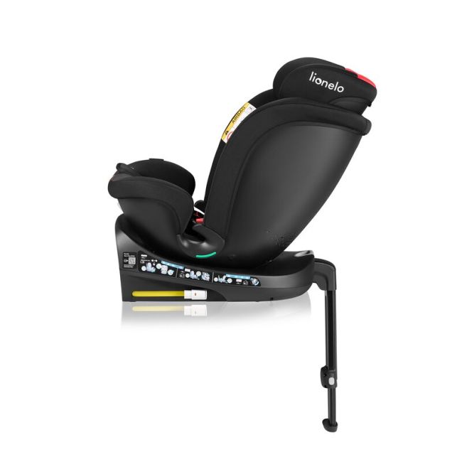 Scaun auto, Lionelo, i-Size Navy, 0-36 Kg, 40-150 cm, Cu isofix si picior de fixare, Protectie laterala, Rotire 360 grade, Ajustare spatar in 4 pozitii, Tetiera reglabila in 11 trepte, Conform cu R129, Negru/Rosu BYNLO-NAVY_I-SIZE_BLACK_RED