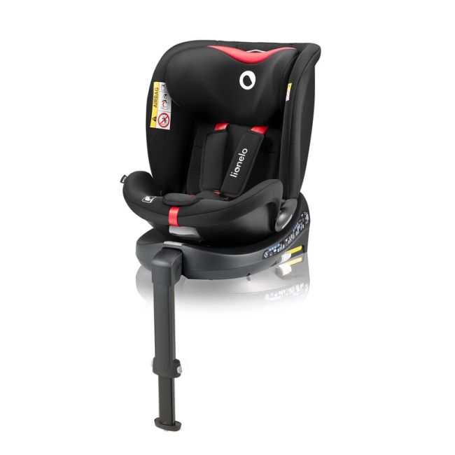 Scaun auto, Lionelo, i-Size Navy, 0-36 Kg, 40-150 cm, Cu isofix si picior de fixare, Protectie laterala, Rotire 360 grade, Ajustare spatar in 4 pozitii, Tetiera reglabila in 11 trepte, Conform cu R129, Negru/Rosu BYNLO-NAVY_I-SIZE_BLACK_RED