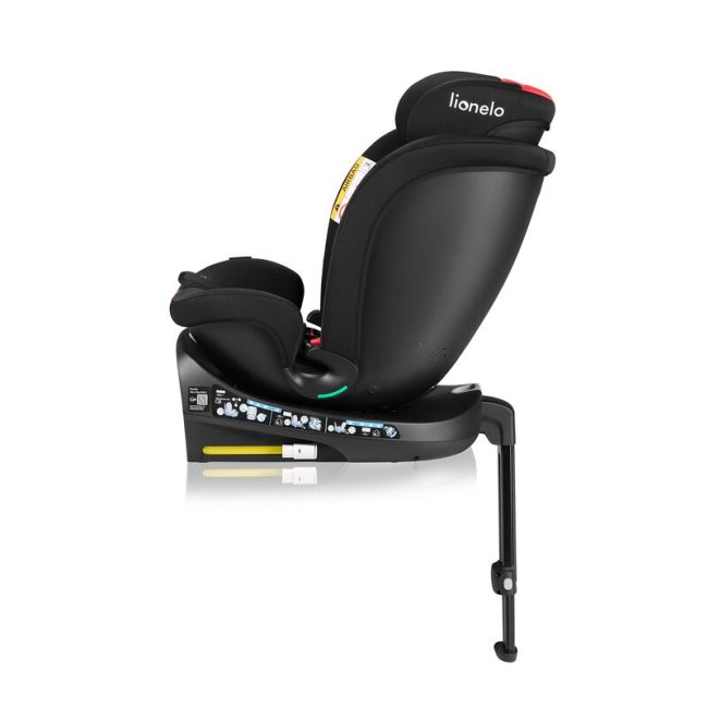 Scaun auto, Lionelo, i-Size Navy, 0-36 Kg, 40-150 cm, Cu isofix si picior de fixare, Protectie laterala, Rotire 360 grade, Ajustare spatar in 4 pozitii, Tetiera reglabila in 11 trepte, Conform cu R129, Negru/Rosu BYNLO-NAVY_I-SIZE_BLACK_RED