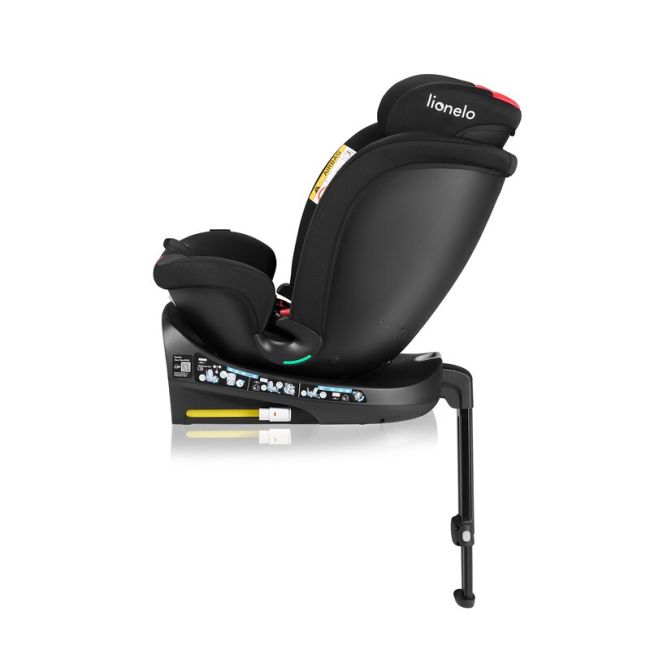Scaun auto, Lionelo, i-Size Navy, 0-36 Kg, 40-150 cm, Cu isofix si picior de fixare, Protectie laterala, Rotire 360 grade, Ajustare spatar in 4 pozitii, Tetiera reglabila in 11 trepte, Conform cu R129, Negru/Rosu BYNLO-NAVY_I-SIZE_BLACK_RED
