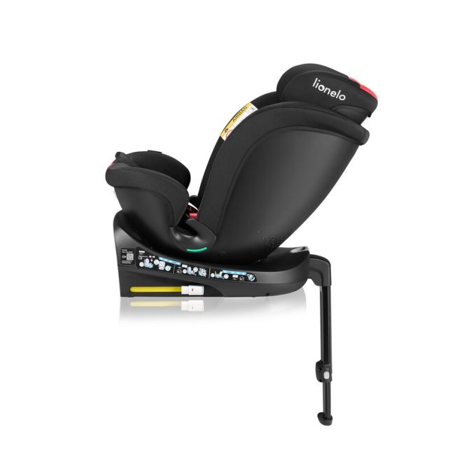 Scaun auto, Lionelo, i-Size Navy, 0-36 Kg, 40-150 cm, Cu isofix si picior de fixare, Protectie laterala, Rotire 360 grade, Ajustare spatar in 4 pozitii, Tetiera reglabila in 11 trepte, Conform cu R129, Negru/Rosu BYNLO-NAVY_I-SIZE_BLACK_RED