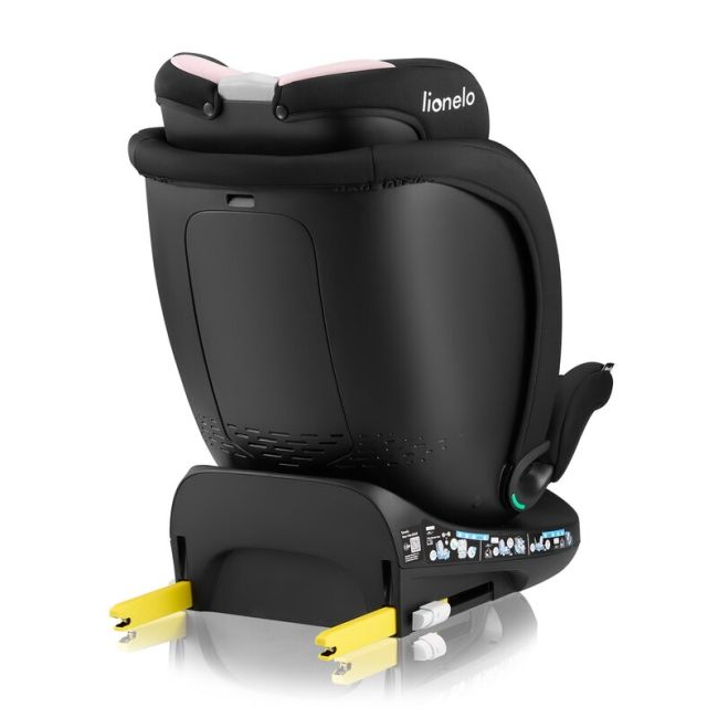 Scaun auto, Lionelo, i-Size Navy, 0-36 Kg, 40-150 cm, Cu isofix si picior de fixare, Protectie laterala, Rotire 360 grade, Ajustare spatar in 4 pozitii, Tetiera reglabila in 11 trepte, Conform cu R129, Negru/Roz BYNLO-NAVY_I-SIZE_BLACK_PINK