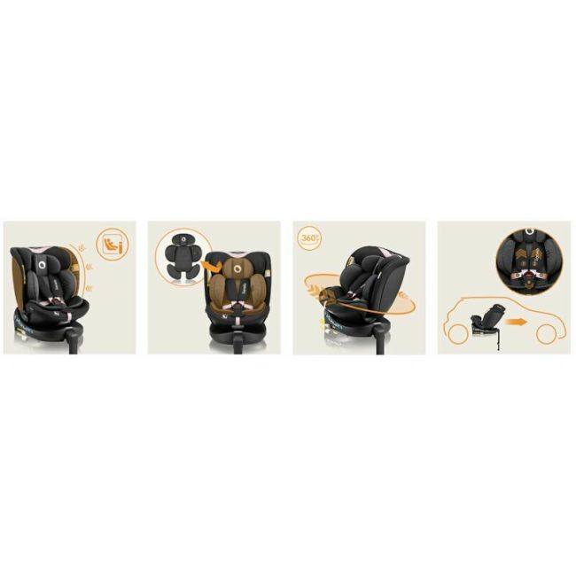 Scaun auto, Lionelo, i-Size Navy, 0-36 Kg, 40-150 cm, Cu isofix si picior de fixare, Protectie laterala, Rotire 360 grade, Ajustare spatar in 4 pozitii, Tetiera reglabila in 11 trepte, Conform cu R129, Negru/Roz BYNLO-NAVY_I-SIZE_BLACK_PINK