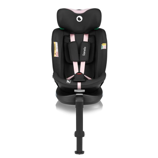 Scaun auto, Lionelo, i-Size Navy, 0-36 Kg, 40-150 cm, Cu isofix si picior de fixare, Protectie laterala, Rotire 360 grade, Ajustare spatar in 4 pozitii, Tetiera reglabila in 11 trepte, Conform cu R129, Negru/Roz BYNLO-NAVY_I-SIZE_BLACK_PINK