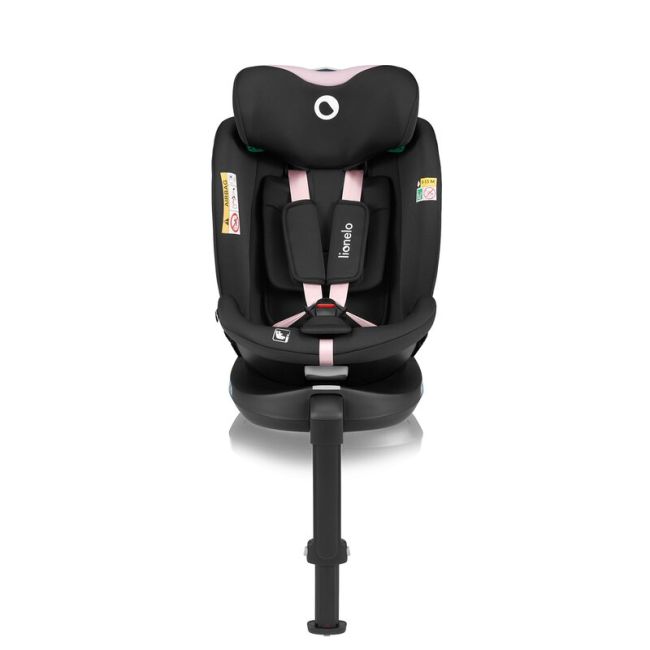 Scaun auto, Lionelo, i-Size Navy, 0-36 Kg, 40-150 cm, Cu isofix si picior de fixare, Protectie laterala, Rotire 360 grade, Ajustare spatar in 4 pozitii, Tetiera reglabila in 11 trepte, Conform cu R129, Negru/Roz BYNLO-NAVY_I-SIZE_BLACK_PINK