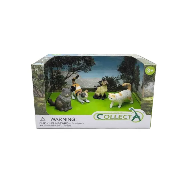 Set de 4 figurine pictate manual pisicute indragite 84218 - okecol84218uob