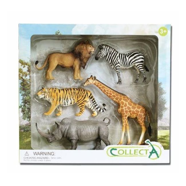 Set de 5 figurine pictate manual animale din savana africana - okecol84108wb