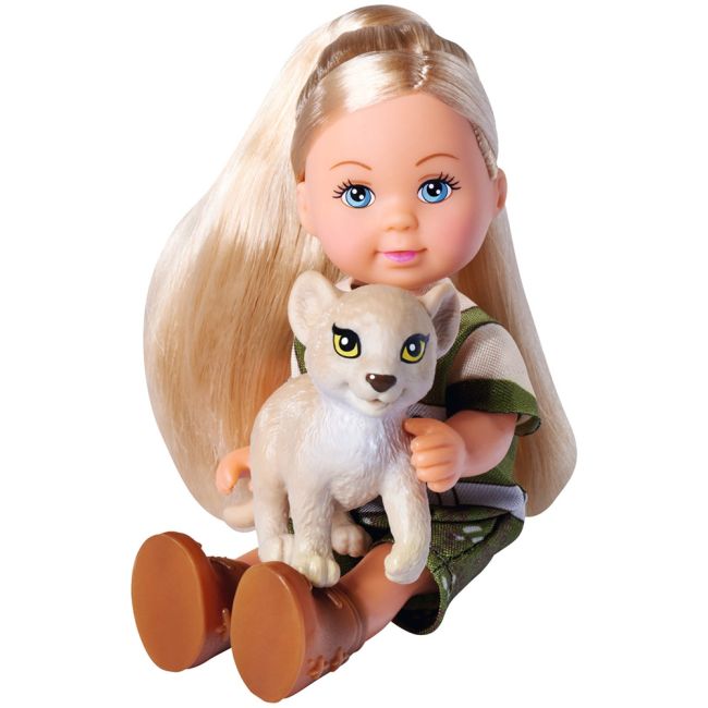 Papusa simba evi love safari 12 cm cu masinuta, animale si accesorii hubs105733648