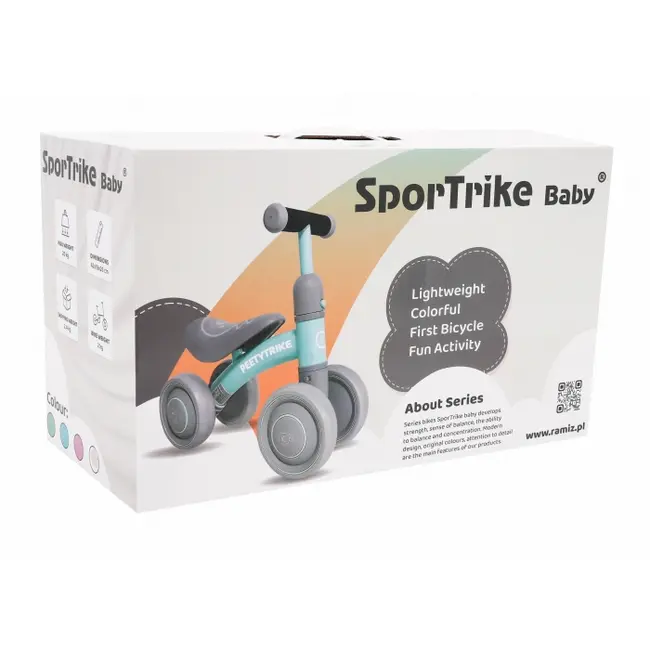 Bicicleta fara pedale cu 4 roti din plastic sportrike - roz edeedizsp.z7.roz