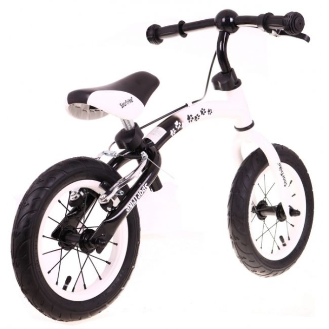 Bicicleta fara pedale cu frana si cadru variabil, roti gonflabile, boomerang sportrike - alb edeedirb.wb-06.bi