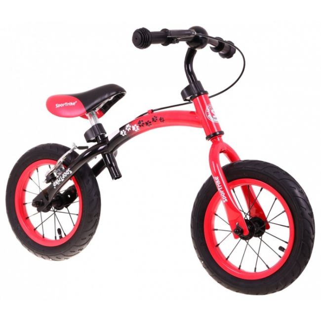 Bicicleta fara pedale cu frana si cadru variabil, roti gonflabile, boomerang sportrike - rosu edeedirb.wb-06.cr