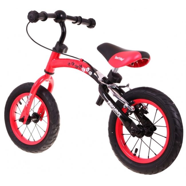 Bicicleta fara pedale cu frana si cadru variabil, roti gonflabile, boomerang sportrike - rosu edeedirb.wb-06.cr