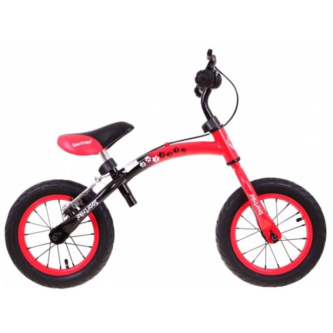 Bicicleta fara pedale cu frana si cadru variabil, roti gonflabile, boomerang sportrike - rosu edeedirb.wb-06.cr
