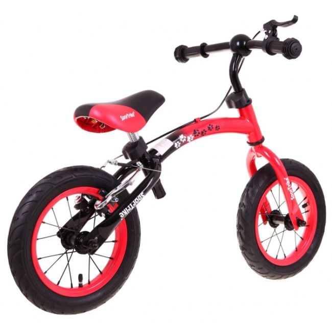 Bicicleta fara pedale cu frana si cadru variabil, roti gonflabile, boomerang sportrike - rosu edeedirb.wb-06.cr