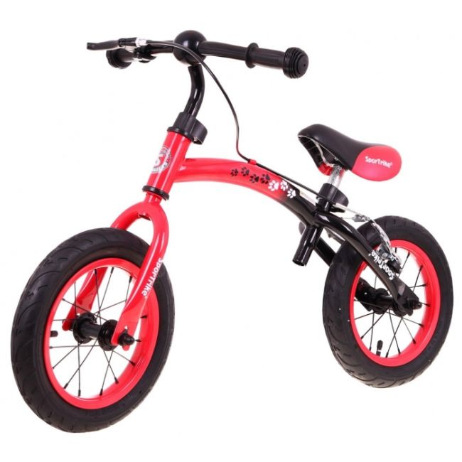 Bicicleta fara pedale cu frana si cadru variabil, roti gonflabile, boomerang sportrike - rosu edeedirb.wb-06.cr
