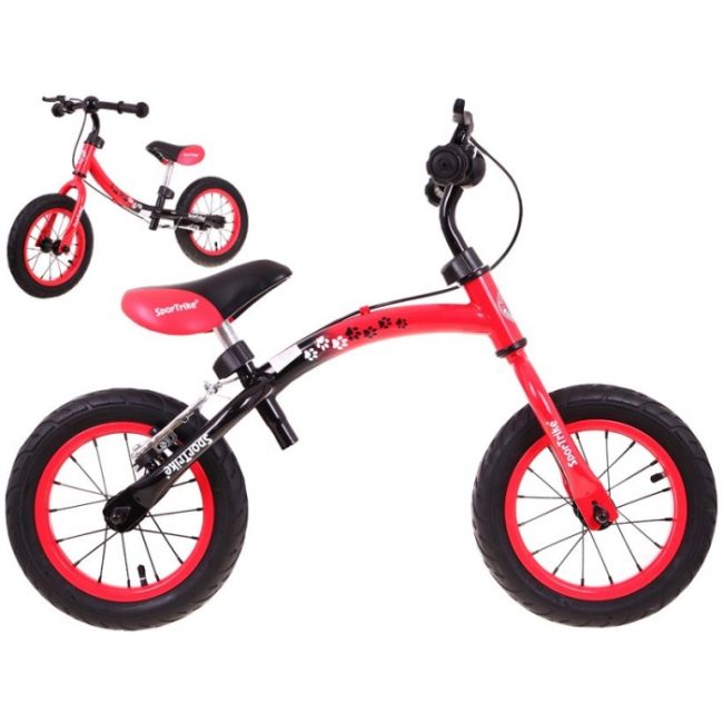 Bicicleta fara pedale cu frana si cadru variabil, roti gonflabile, boomerang sportrike - rosu edeedirb.wb-06.cr