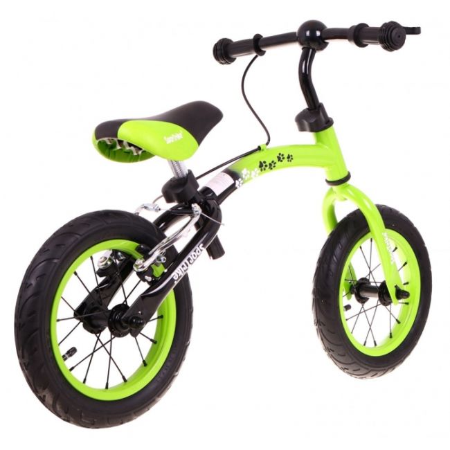 Bicicleta fara pedale cu frana si cadru variabil, roti gonflabile, boomerang sportrike - verde edeedirb.wb-06.zie