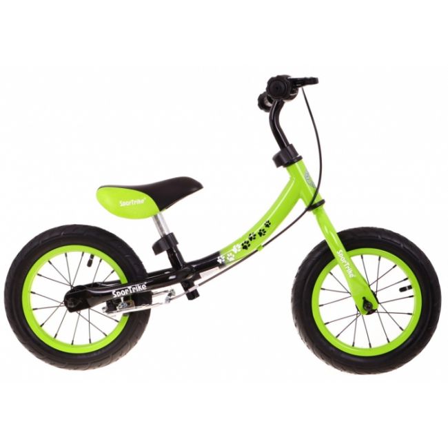 Bicicleta fara pedale cu frana si cadru variabil, roti gonflabile, boomerang sportrike - verde edeedirb.wb-06.zie