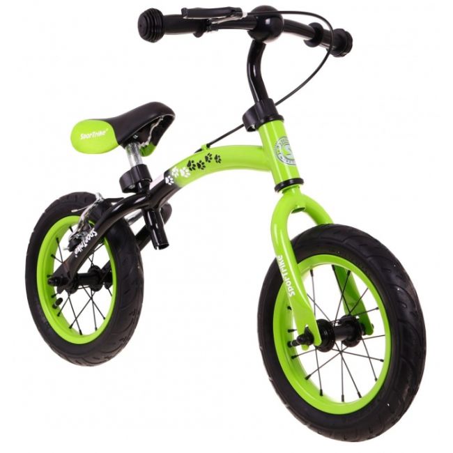 Bicicleta fara pedale cu frana si cadru variabil, roti gonflabile, boomerang sportrike - verde edeedirb.wb-06.zie