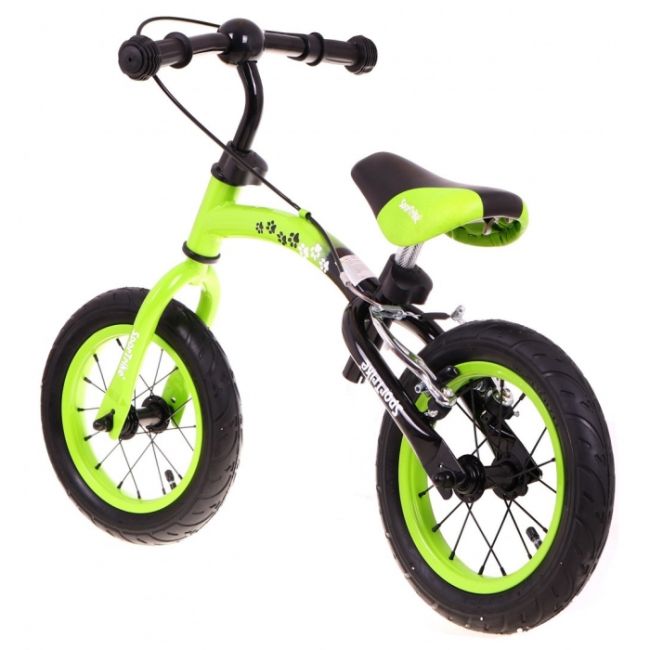 Bicicleta fara pedale cu frana si cadru variabil, roti gonflabile, boomerang sportrike - verde edeedirb.wb-06.zie