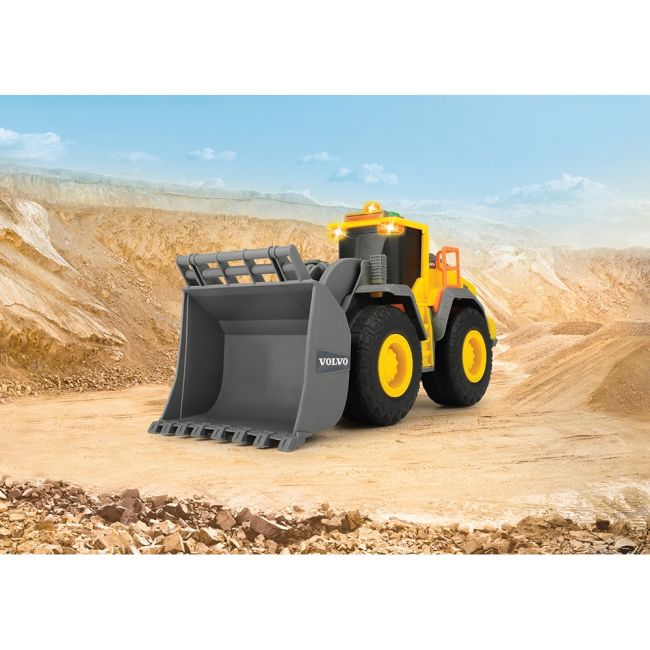 Buldozer dickie toys volvo wheel loader 23 cm cu lumini si sunete hubs203723006