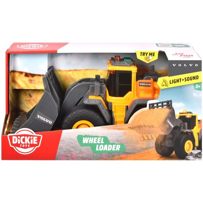 Buldozer dickie toys volvo wheel loader 23 cm cu lumini si sunete hubs203723006