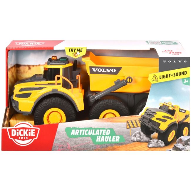 Camion basculant dickie toys volvo articulated hauler 23 cm cu lumini si sunete hubs203723007