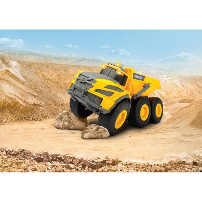 Camion basculant dickie toys volvo articulated hauler 23 cm cu lumini si sunete hubs203723007