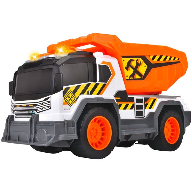 Camion de constructie dickie toys dump truck 30 cm cu lumini si sunete hubs203306025