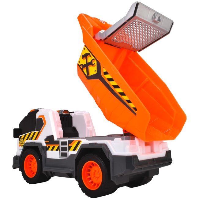 Camion de constructie dickie toys dump truck 30 cm cu lumini si sunete hubs203306025