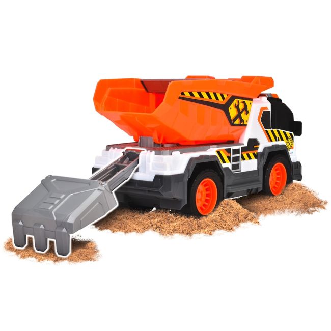 Camion de constructie dickie toys dump truck 30 cm cu lumini si sunete hubs203306025