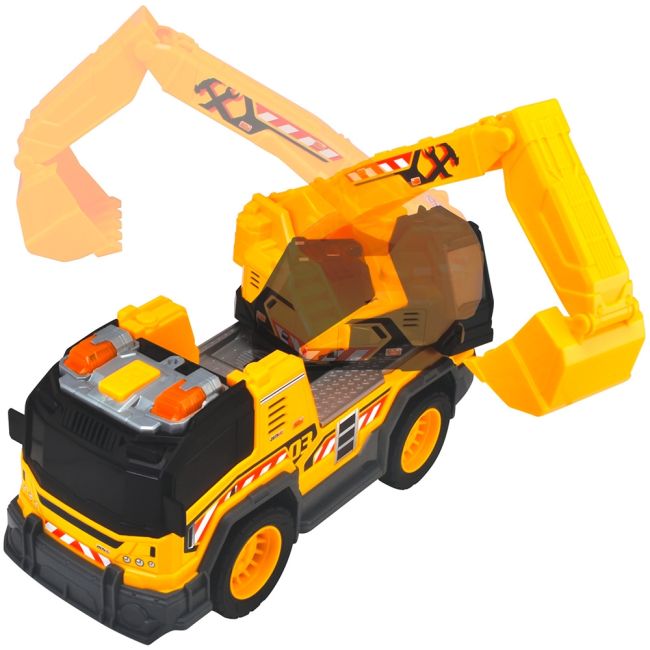 Camion excavator dickie toys excavator truck 30 cm cu lumini si sunete hubs203306026