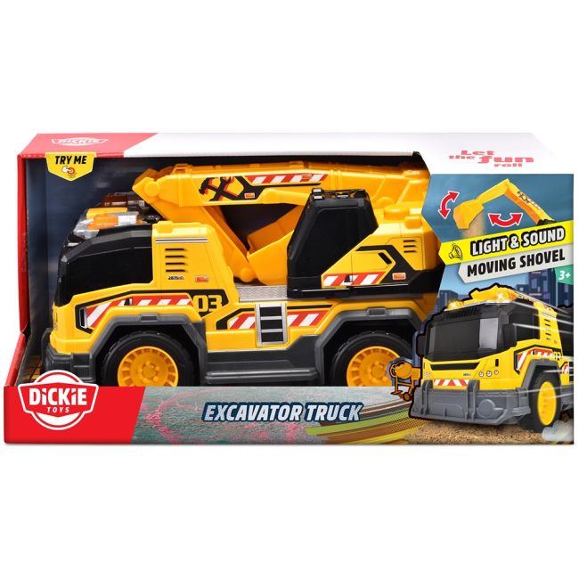 Camion excavator dickie toys excavator truck 30 cm cu lumini si sunete hubs203306026