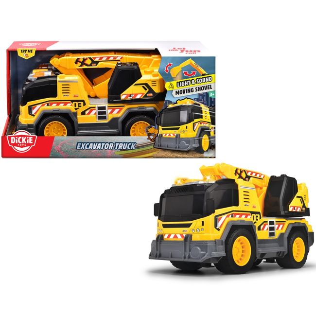 Camion excavator dickie toys excavator truck 30 cm cu lumini si sunete hubs203306026