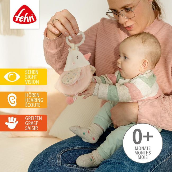 Carticica din plus pentru bebelusi - pasare pastel