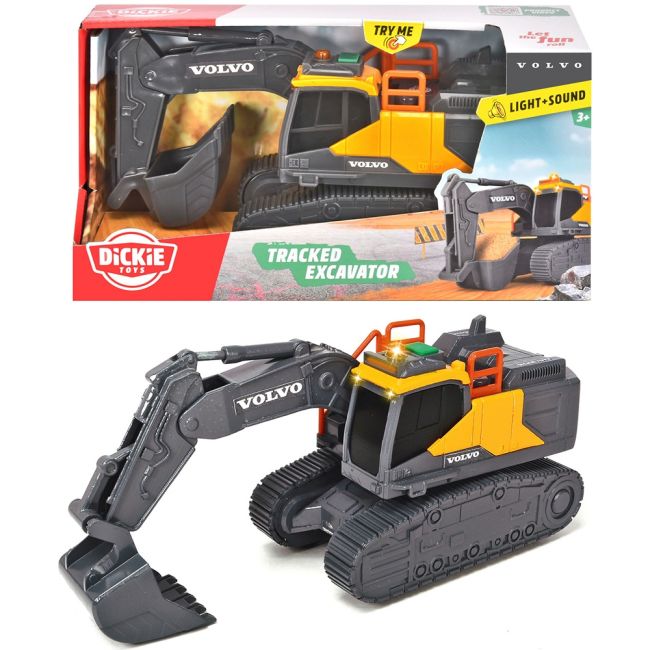 Excavator dickie toys volvo tracked excavator 23 cm cu lumini si sunete hubs203723008