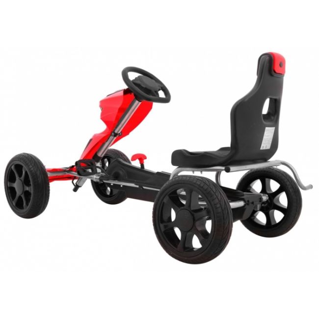 Kart cu pedale si roti eva, varsta 3 ani+, 123x60x69 cm, gokart grand ride - rosu edeedi1502.cr