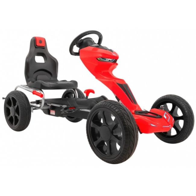 Kart cu pedale si roti eva, varsta 3 ani+, 123x60x69 cm, gokart grand ride - rosu edeedi1502.cr