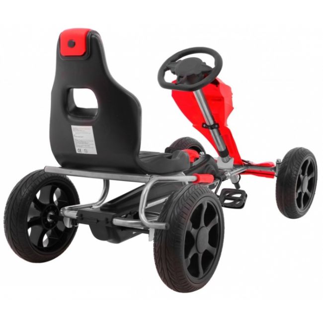 Kart cu pedale si roti eva, varsta 3 ani+, 123x60x69 cm, gokart grand ride - rosu edeedi1502.cr