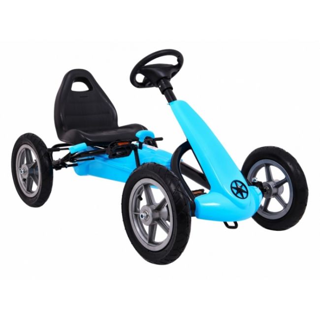 Kart cu pedale si roti gonflabile, varsta 3 ani+, 113x60x65 cm, gokart star - albastru edeedi1904.nie