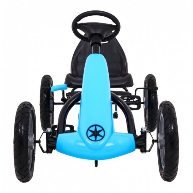 Kart cu pedale si roti gonflabile, varsta 3 ani+, 113x60x65 cm, gokart star - albastru edeedi1904.nie