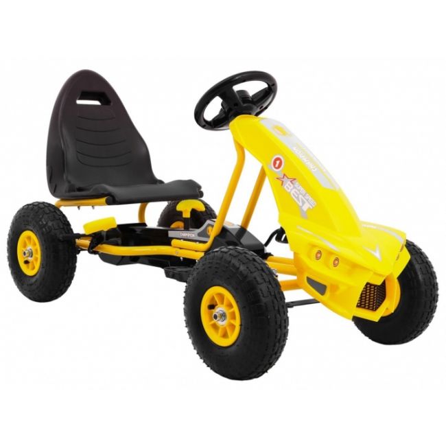 Kart cu pedale si roti gonflabile, varsta 3 ani+, 114x59x63 cm, gokart champion - galben edeedia18.zol