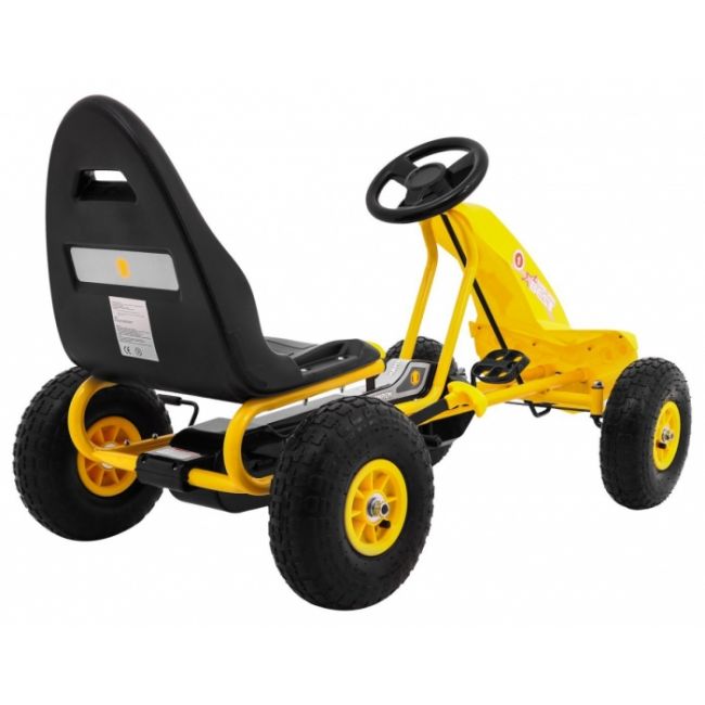 Kart cu pedale si roti gonflabile, varsta 3 ani+, 114x59x63 cm, gokart champion - galben edeedia18.zol