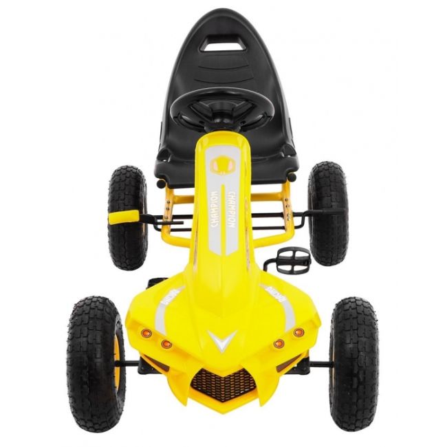 Kart cu pedale si roti gonflabile, varsta 3 ani+, 114x59x63 cm, gokart champion - galben edeedia18.zol