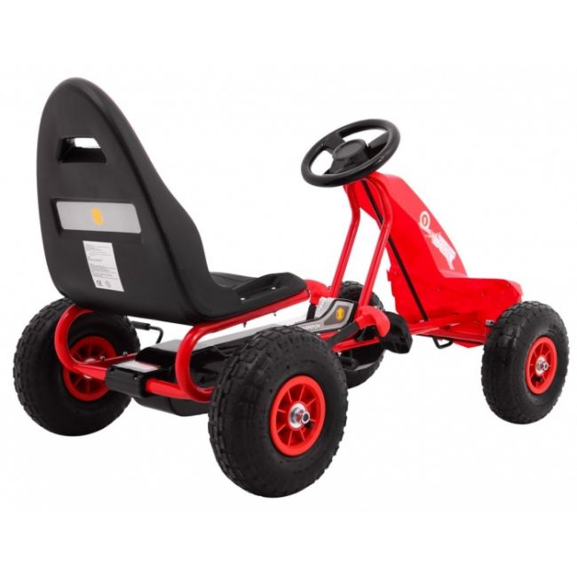 Kart cu pedale si roti gonflabile, varsta 3 ani+, 114x59x63 cm, gokart champion - rosu edeedia18.cr