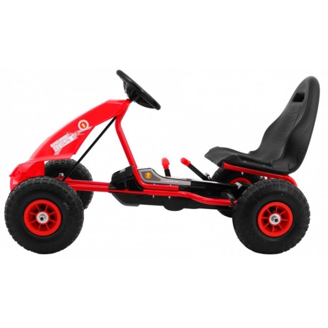 Kart cu pedale si roti gonflabile, varsta 3 ani+, 114x59x63 cm, gokart champion - rosu edeedia18.cr